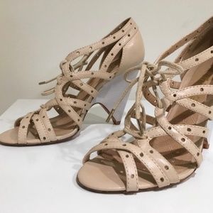 L.A.M.B. Runway Wedge Gladiator sandals heels